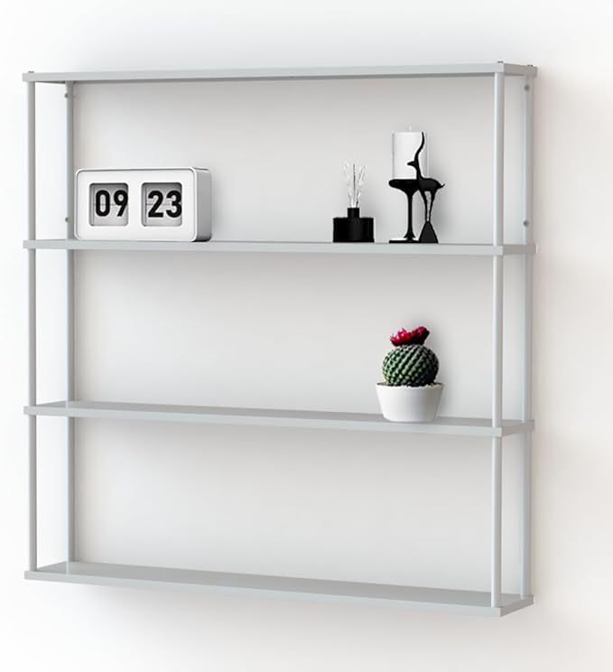 Mango Steam Wall-Mounted Steel Shelving Unit for Kitchen, Storage or Display Use - White - (36 H x 36 W x 6 D)