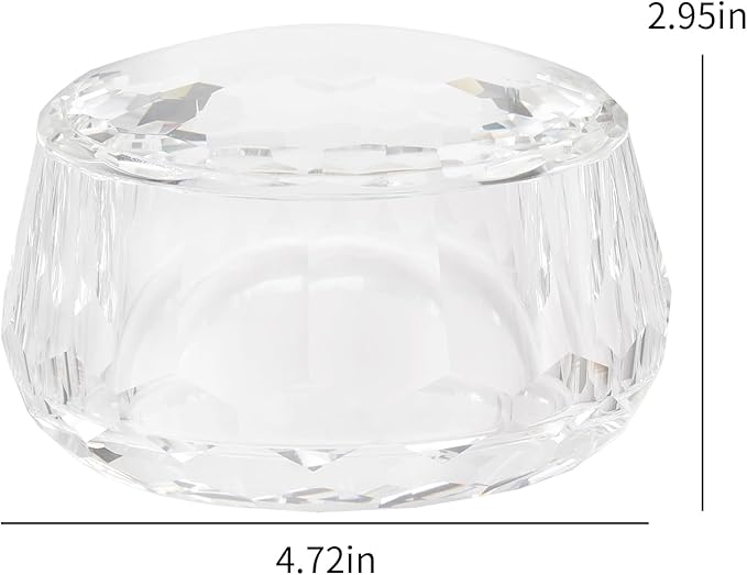 Crystal Jewelry Jar with Lids, Decorative Candy Dish, Multi-Purpose Clear Storage Container for Cosmetics, Snacks - Wedding Favor & Home Decor