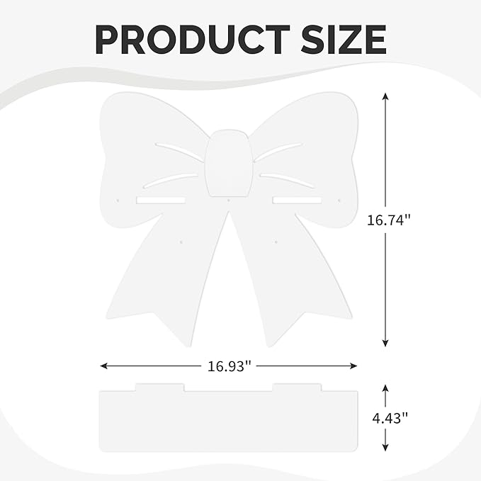 Bow Shaped Floating Shelf with Hooks - Cute White Wooden Wall Decor for Girls Nursery & Bedroom, Trinket Display Organizer