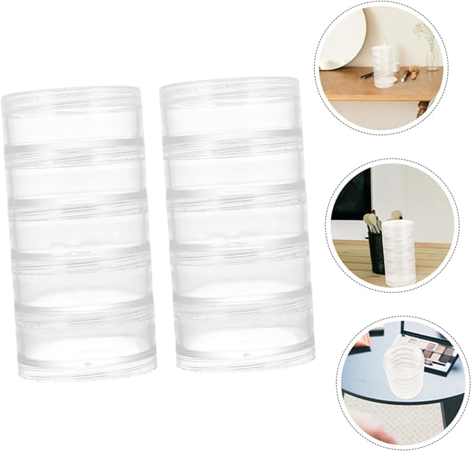 Alipis 2pcs Bead Storage Jars Transparent Organizer Box for Jewelry and Crafts Lightweight and Portable Containers Lids for Earring and Necklace Storage