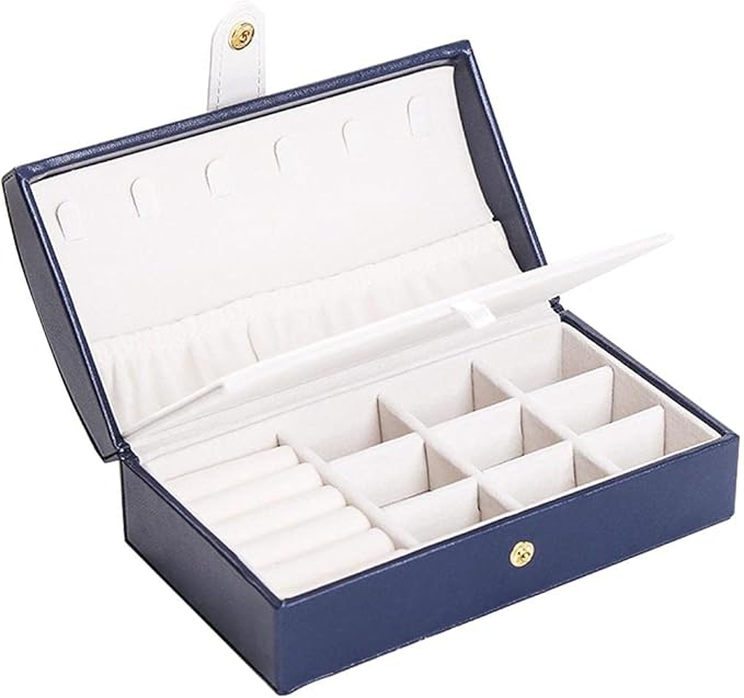 Pu Earring Jewelry Box Double Layer Storage Organizer Large Capacity Travel Small Ring Multifunctional Makeup Organizer Lipstick