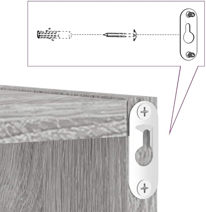 vidaXL Modern Wall Cube Shelves Set of 2 Gray Sonoma 11.8X5.9X11.8 in Storage Floating Mounted for Living Room and Office Display Shelf Organizer Hanging Bookshelf