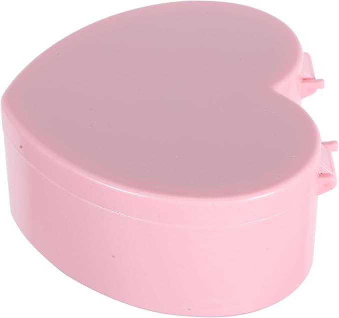 Operitacx Heart Shape Jewelry Box Double-layer Earrings Organizer with Makeup Mirror Pink Jewelry Storage Holder for Desktop Decorative Ring Case