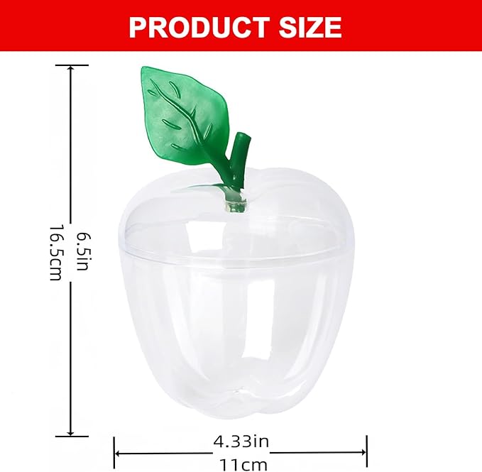 Tevrel Clear Apple Shaped Containers (Pack of 2) – Apple Themed Candy Dish & Cookie Jar Storage, Cute Jars for Teacher Gifts for Christmas, Classroom Holiday Decor & Teacher Basket