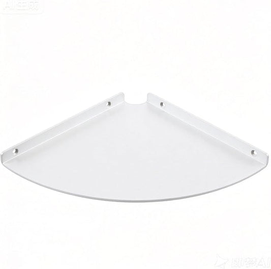 11 Inch Corner Shelf - Heavy Duty 3.0mm Aluminum Alloy Wall Mounted Floating Shelf for Bathroom, Kitchen, Living Room, Office, Bedroom & Dorm - White