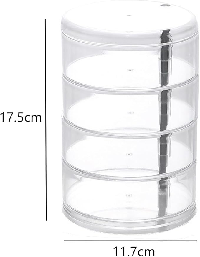 Makeup Organizer Multi Layer Jewelry Organizer Large Capacity 360 Desktop Jewelry Organizer for Stud Earrings Rings Necklaces Bracelets Storage Box (Color : Clear, Size : 4)