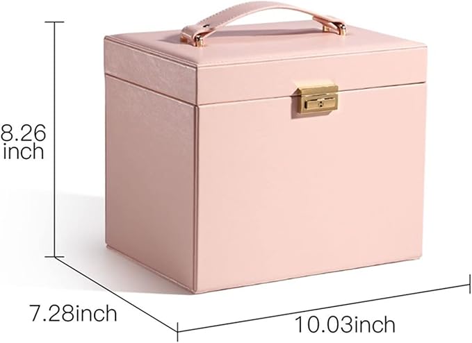 VSULZVNU Makeup Organizers Multi-Layer Large Jewelry Organizer Box PU Leather Drawer Storage Gift Case for Earrings Ring Jewellery Display Boxes Jewelry Case