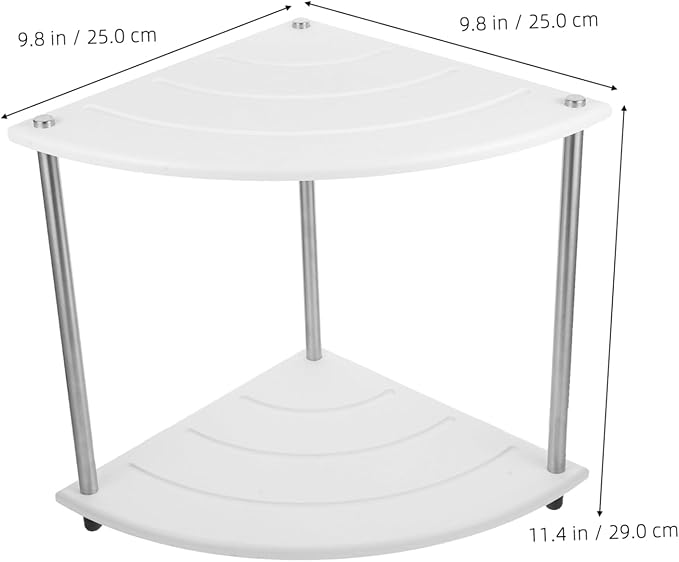 GLEAVI Multi Tier Diatom Corner Storage Shelf for Bathroom Counter Stylish Makeup Organizer Space Saving Design Easy to Clean Construction for Skincare and Vanity Essentials