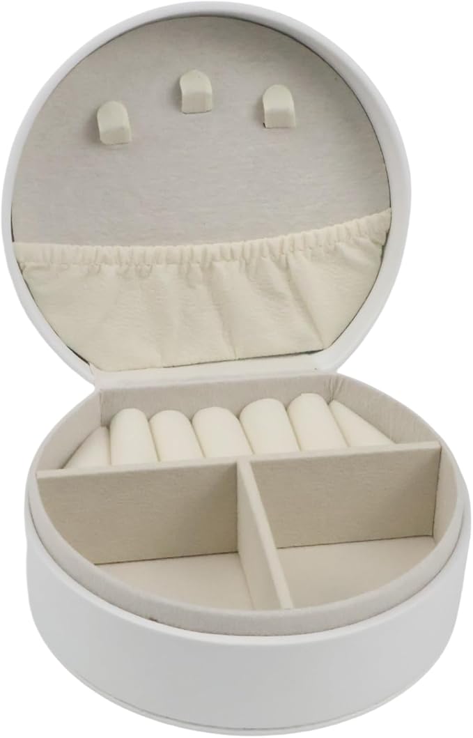 Travel Jewelry Case,Personalized Jewelry Box,Elegant Half-Moon Design with Personalized Golden Initial Case,Personalized Gifts for Women,Jewelry organizer;Personalized Gifts for Women or Friends(D)