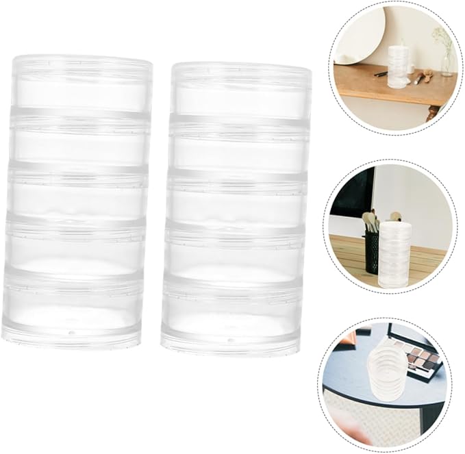 Alipis 4pcs Clear Storage Containers Lid Stackable Organizing Boxes for Beads Jewelry Makeup Lightweight for Home Office Use