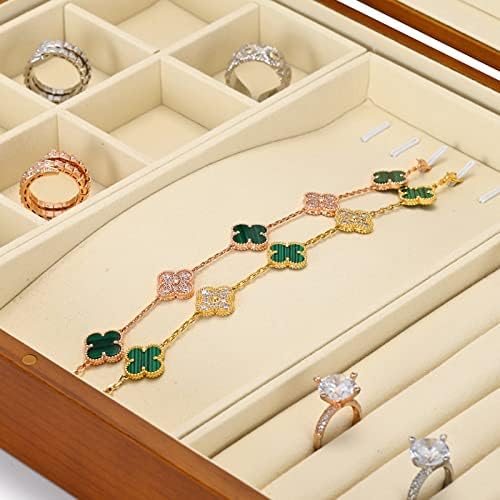Makeup Organizers Multifunctional Jewelry Box Wooden Jewelry Storage Box Ring Display Tray Bracelet Storage Box Jewelry Case (Color : A2)