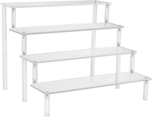 Acrylic Action Figure Display Stand 3 Step Perfume Cupcake Organizer Tray Holder Display Shelf for Makeup Doll - Clear Transparent Toy Model Shelf Risers for - 29.5x34.5x20cm