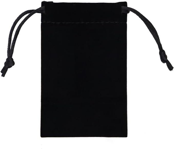 DTOL Velvet Cloth Jewelry Bags, Small Gift Pouches Drawstring Bags for Party, Travel Portable, Christmas, Festival, Makeup Favor Organizer Storage Holder Bags, 3x4 Inch 50 Pieces Black