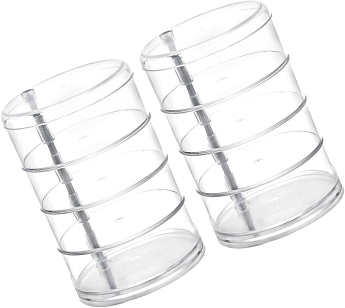 SHERCHPRY 2pcs Plastic Four-layer Rotating Jewelry Storage Box Cosmetic Organizer for Easy Access to Earrings and Items Desktop