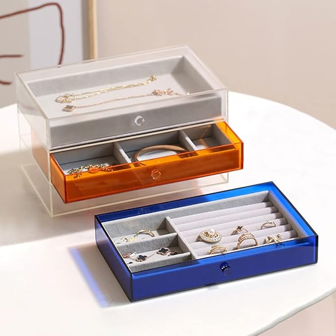 Makeup Organizers Jewelry Box Storage Box Small Jewelry Box Cosmetic Box Can Store Rings Bracelets Necklaces Earrings Watches Jewelry Case