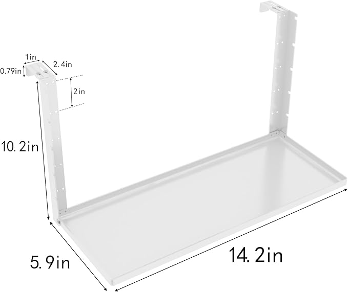 Office Cubicle Shelf - 13.8'' x 5.9'' Storage Organizer Floating Corner Rack Hanging Shelf Height Adjustable Home Office Essentials for Planter Statue Decor Photo Frame