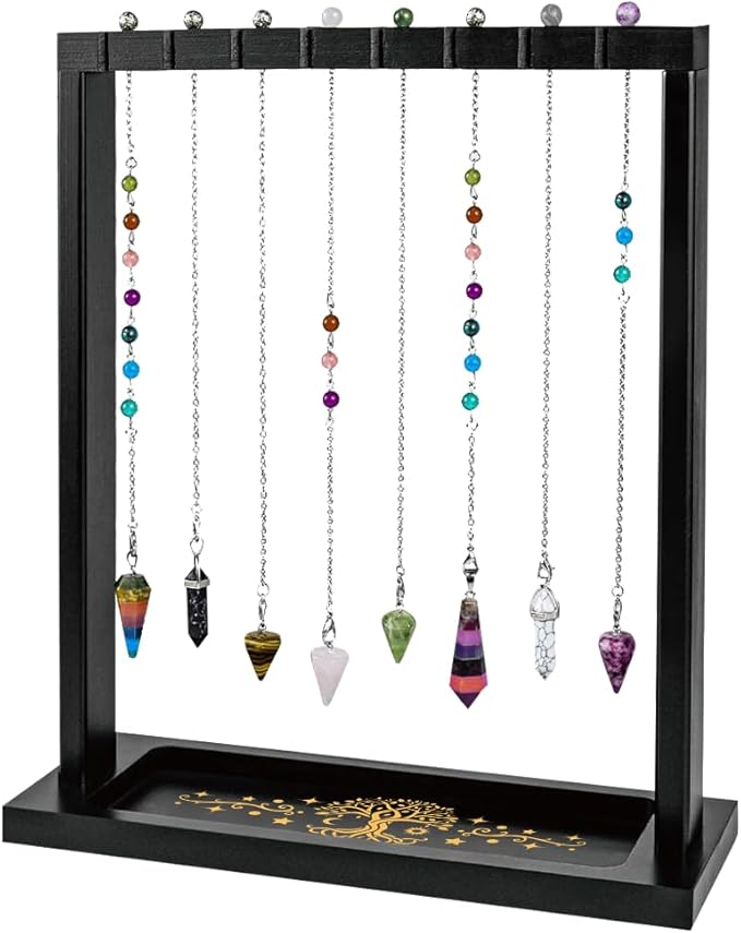 Tree of Life Display Stand, Wooden Crystal & Jewelry Holder Organiser for Necklaces, Keyrings, Stones, for Home Decor, Market Stall and Craft Fair Showcase