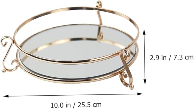 Cabilock 1pc Polishing Mirror Tray for Home Elegant Cosmetic Storage Holder Creative Makeup Organizer Stylish Vanity Decor for Products