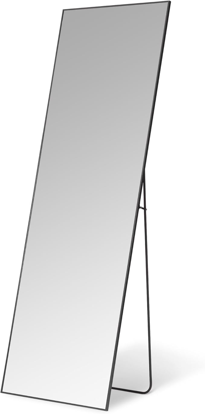 Amazon Basics Full Length Floor Mirror, 64" x 21" x 0.55", Black