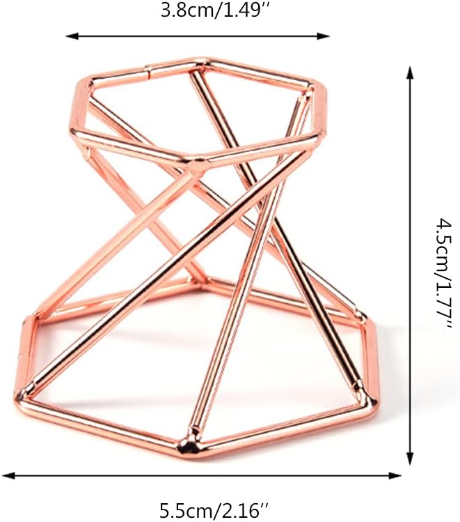 PURPLELILY Metal Display Stand For Crystal Glass Lens Ball Sphere Holder Leg Makeup Sponge Organizer Rack Home Decor Crystal Glass Metal Display Stand, Golden