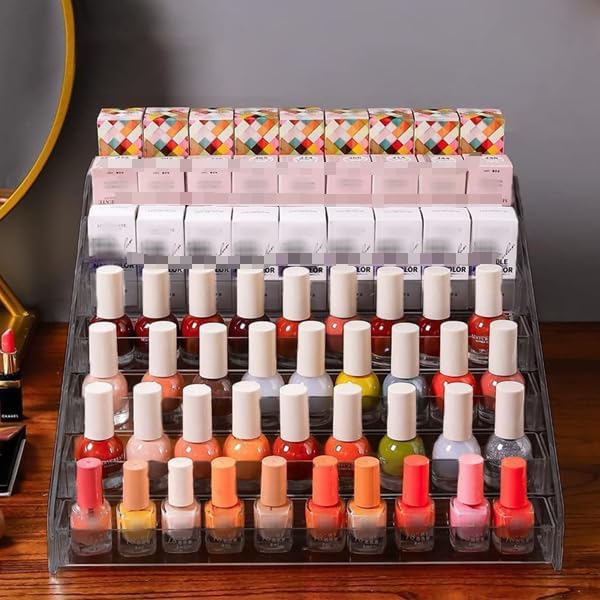 JHshop Acrylic Card Display Stands - 7 Tier Clear Acrylic Display Shelf, Makeup Organizer Perfume Organizer, Acrylic Shelves,Sticker Display,Card Stands for Display,Card Display Stand,Figure Display
