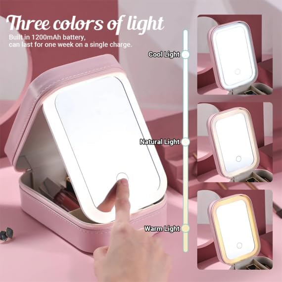Straighten Your Crown - Personalized Custom Jewelry Box With LED Mirror - Remember Whose Granddaughter You Are Encouragement Jewelry Box, Appreciation Thank You Gifts for Granddaughter on Christmas