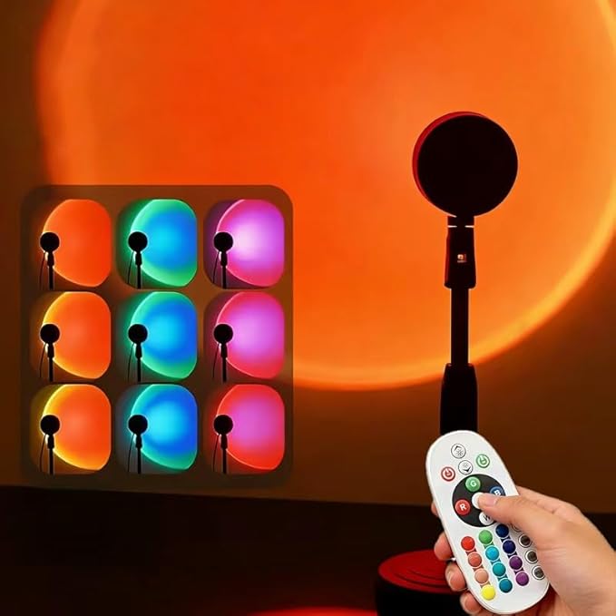 Sunset Lamp Projector with APP & Remote Control, Rotation Multiple Colors Changing LED Lamp Night Light, Sunset Light for Bedroom Decor/Party/Tiktok Live/Room Decor