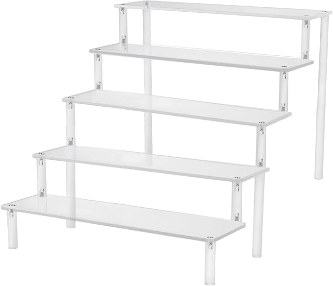 Acrylic Action Figure Display Stand 3 Step Perfume Cupcake Organizer Tray Holder Display Shelf for Makeup Doll - Clear Transparent Toy Model Shelf Risers for - 29.5x41.5x25cm
