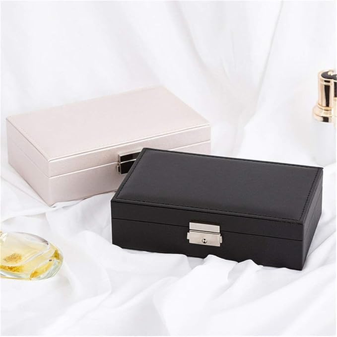 Pu Leather Watch Box Organizer Storage Box Case for Watch Ornament Make Up Container Organizer (Color : White)