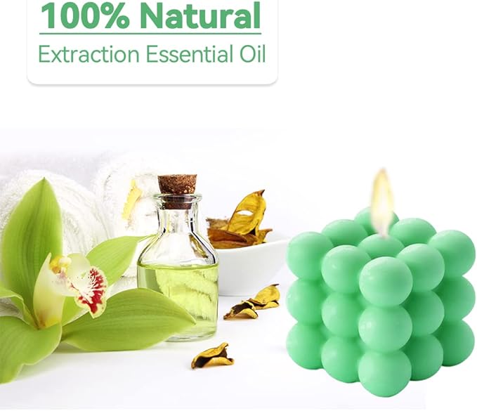 Scented Bubble Cube Candles, Candles for Home Decor Scented, 5.4 oz Soy Wax Aromatherapy Candle, Aesthetic Room Cute Danish Pastel Large Decorative Shaped Gifts - Lavender(Green)