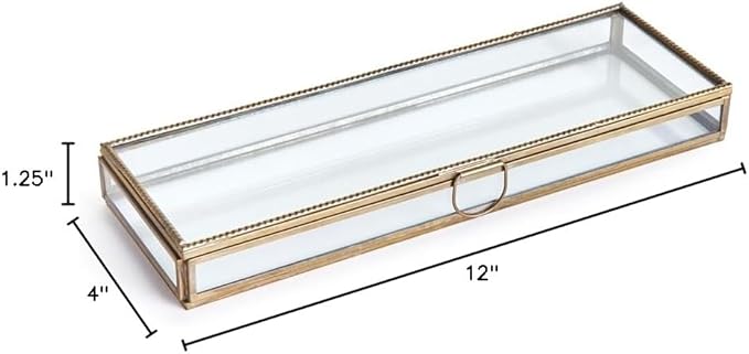 NAPA Home & Garden, LEIDA DISPLAY BOX LARGE, The size is: 12'' x 4'' x 1.25'', Antique Brass