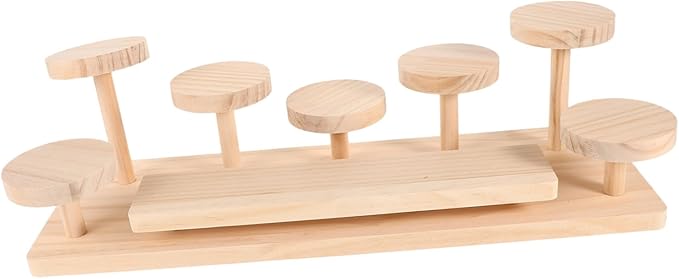 MERRYHAPY Elegant Wooden Perfume Display Stand Cosmetics Shelf Makeup Organizer Skincare Display Desktop Riser