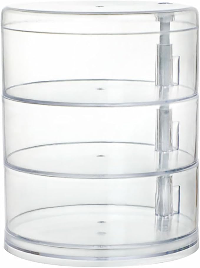 Healeved 1pc Multi-layer Rotating Jewelry Storage Box Compact Desktop Organizer for Cosmetics Versatile Display Case for Home and Shop Use Practical