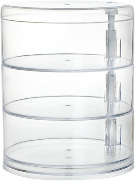 Healeved 1pc Multi-layer Rotating Jewelry Storage Box Compact Desktop Organizer for Cosmetics Versatile Display Case for Home and Shop Use Practical
