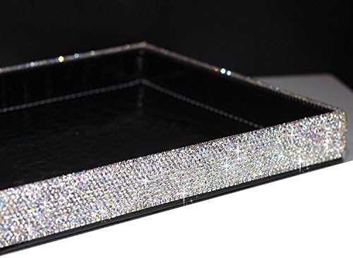 BestblingBling Classic Bling Rhinestone Jewelry or Makeup Storage Box Organizer Display Storage case for Desk or Table(Silver)