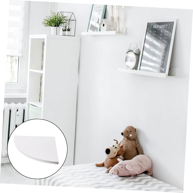 Cabilock White Corner Wall Shelf Stable Triangular Storage Plank for Home Office Bedroom Bathroom Sturdy Lightweight Shelf for Bottles Books Jars Makeup Organizers Space Saving Wall Mounted
