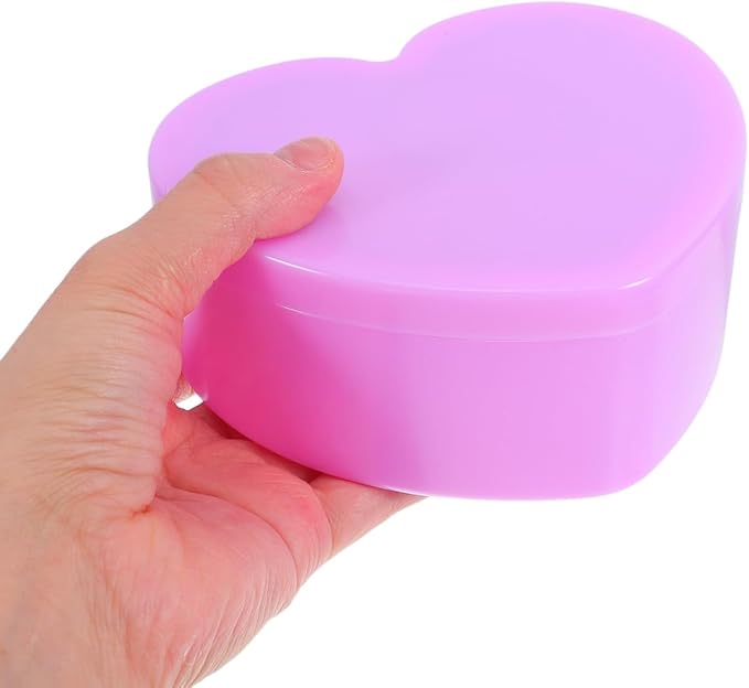 Heart Shaped Travel Jewelry Box for Girls Double Layer Jewelry Organizer with Built-in Makeup Mirror Portable Lightweight Storage for Earrings Rings Bracelets and Hair Accessories
