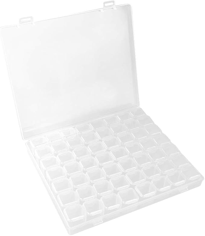 Grid Organizer Box, 56 Slots Plastic Nail Art Accessory Decorations Jewelry Storage Organizer Box