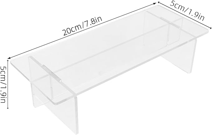 Acrylic Display Risers for Figures and Perfume Organizer, 20cm Desktop Shelf, 2pcs Acrylic Display Stand for Collectibles and Makeup Storage