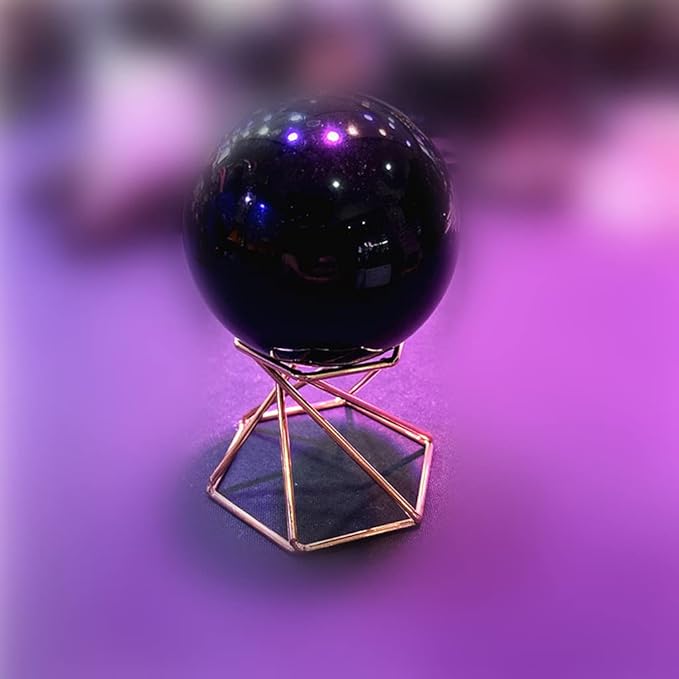 PURPLELILY Metal Display Stand For Crystal Glass Lens Ball Sphere Holder Leg Makeup Sponge Organizer Rack Home Decor Crystal Glass Metal Display Stand, Golden