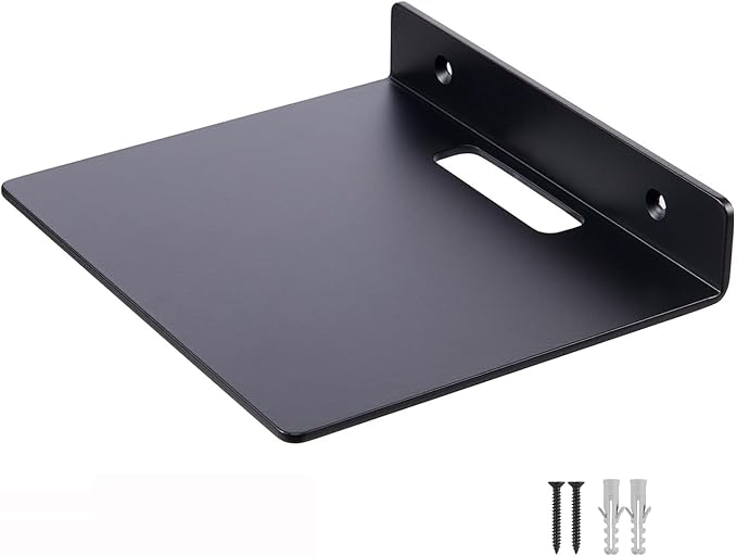 Small Wall Shelf,3.0mm Aluminum Alloy Small Floating Shelf,for Bathroom, Bedroom, Living Room, Kitchen,Office(6.5 Inch Black)