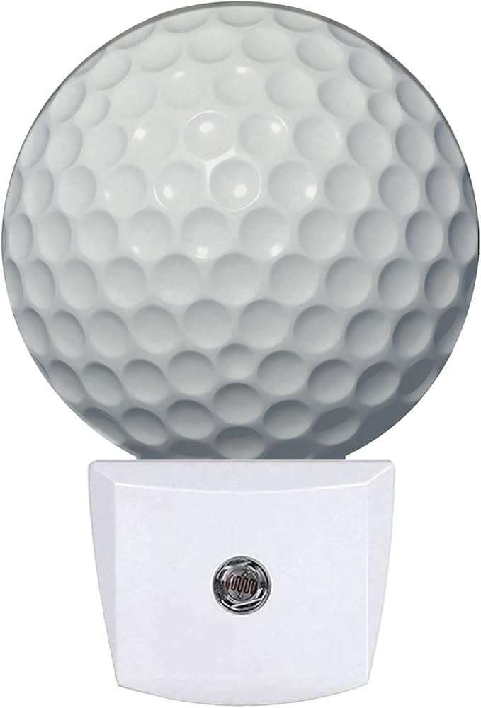 Golf Ball Night Light Sport Ball Night Lights LED Lamp Round Plug into Wall Nightlight with Dusk to Dawn Sensor Home Hallway Stairway Kitchen Decor