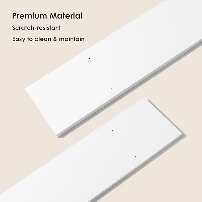 DINZI LVJ Long Wall Shelves, 31.5 x 7.9 x 6.1 Inches, Set of 2 White Floating Shelves, Easy-to-Install, Large Storage Ledges with Sturdy Metal Brackets for Living Room, Bathroom, Bedroom, Kitchen