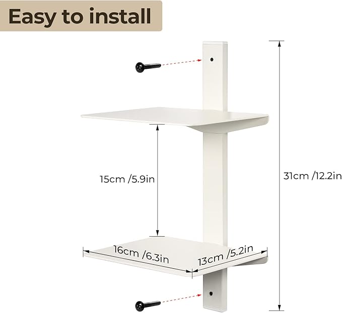 Floating Book Shelves for Wall, 8 Tier Invisible Floating Bookshelf, Vertical Spine Book Tower, Wall Mounted & Space Saving, Heavy Duty Metal Book Organizer for Home Office, 4 Pack White