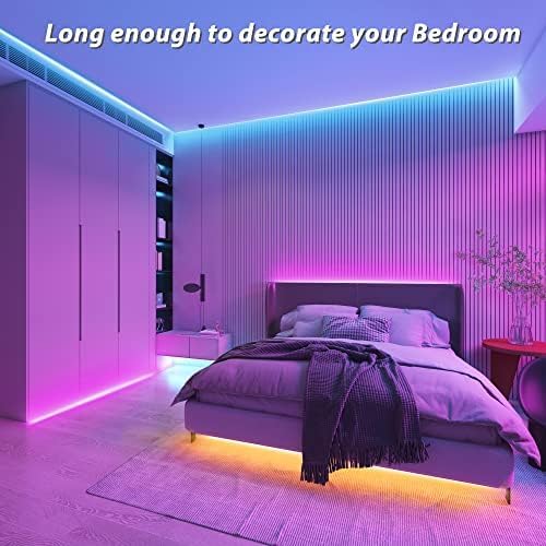 Ledagic Led Lights for Bedroom 60FT RGB Led Strip Lights Music Sync Color Changing, Dimmable Led Light Strip with Remote App Control, Super Bright Led Tape Light Room Home Gaming Accessories
