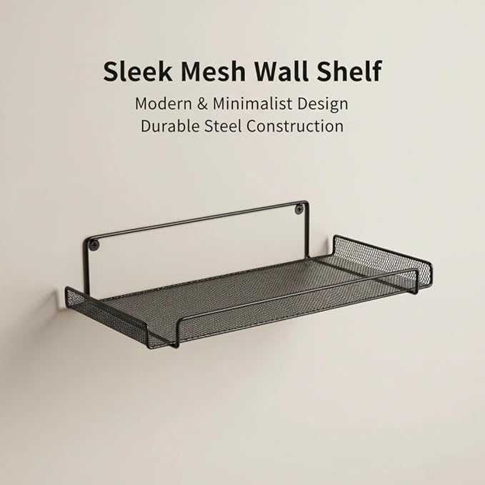 Wall Mount Router Shelf - No Drill WiFi Router & TV Set Top Box Storage Rack | Home Wall Organizer for Bathroom, Office, Living Room