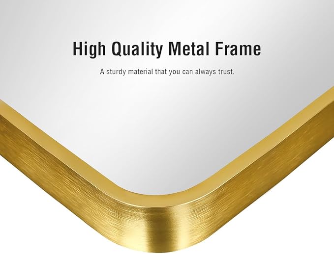 ITSRG Floor Mirror, Full Length Mirror with Stand, Arched Wall Mirror, 26"x68" Mirror Full Length, Gold Floor Mirror Freestanding, Wall Mounted Mirror for Bedroom Living Room, Gold