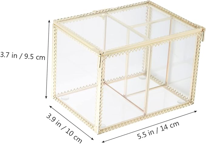 CALLARON Glass Cosmetic Storage Box Makeup Organizer Drawers Desktop Makeup Storage Case