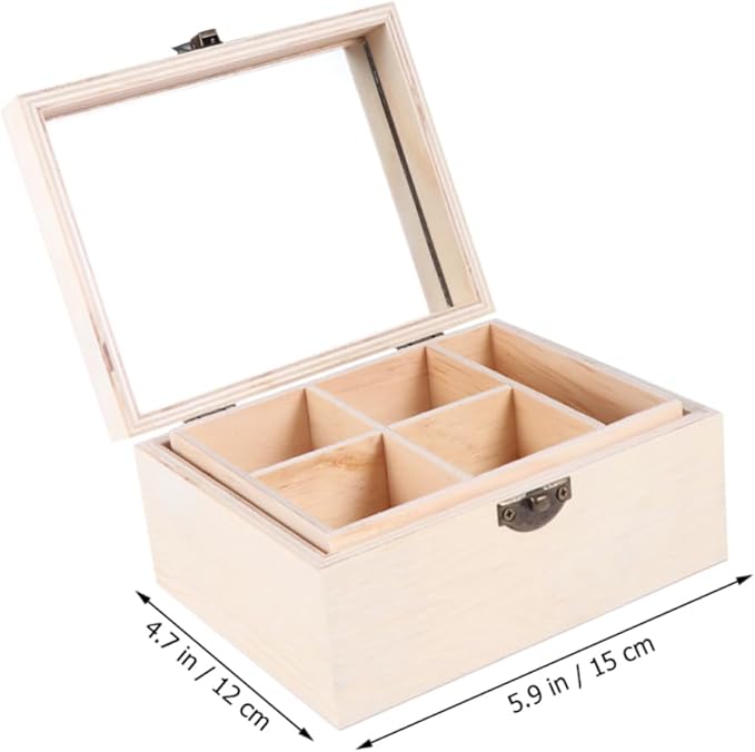 Beaupretty DIY Children's Double Mirror Jewelry Box Lightweight Clay Makeup Organizer Handmade Wooden Jewelry Box for Boys and Girls Colorful Design Storage for Trinkets and Accessories