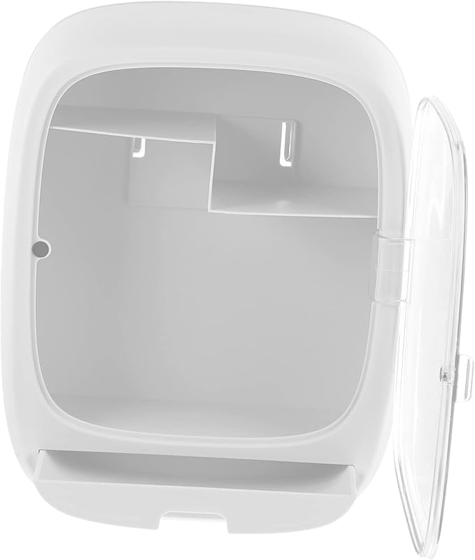 1pc Wall-mounted Cosmetic Storage Box Multifunctional Bathroom Organizer for Makeup No Drilling Simple Design Easy to Install White